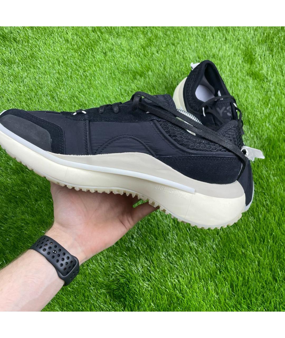 Y-3 Черные низкие кроссовки / кеды, фото 4