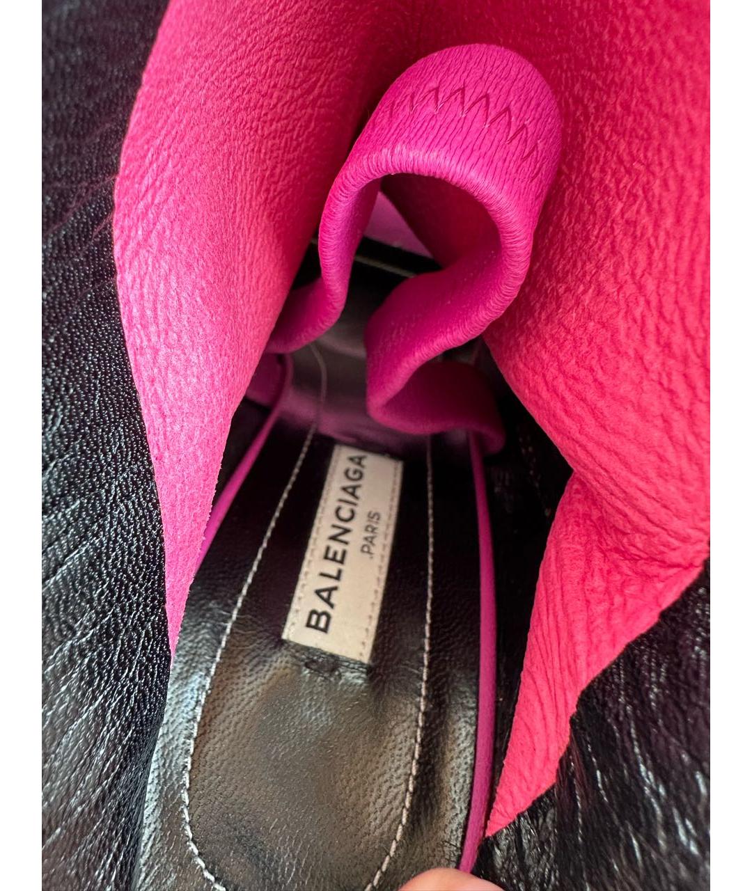 BALENCIAGA Фуксия кожаные босоножки, фото 4