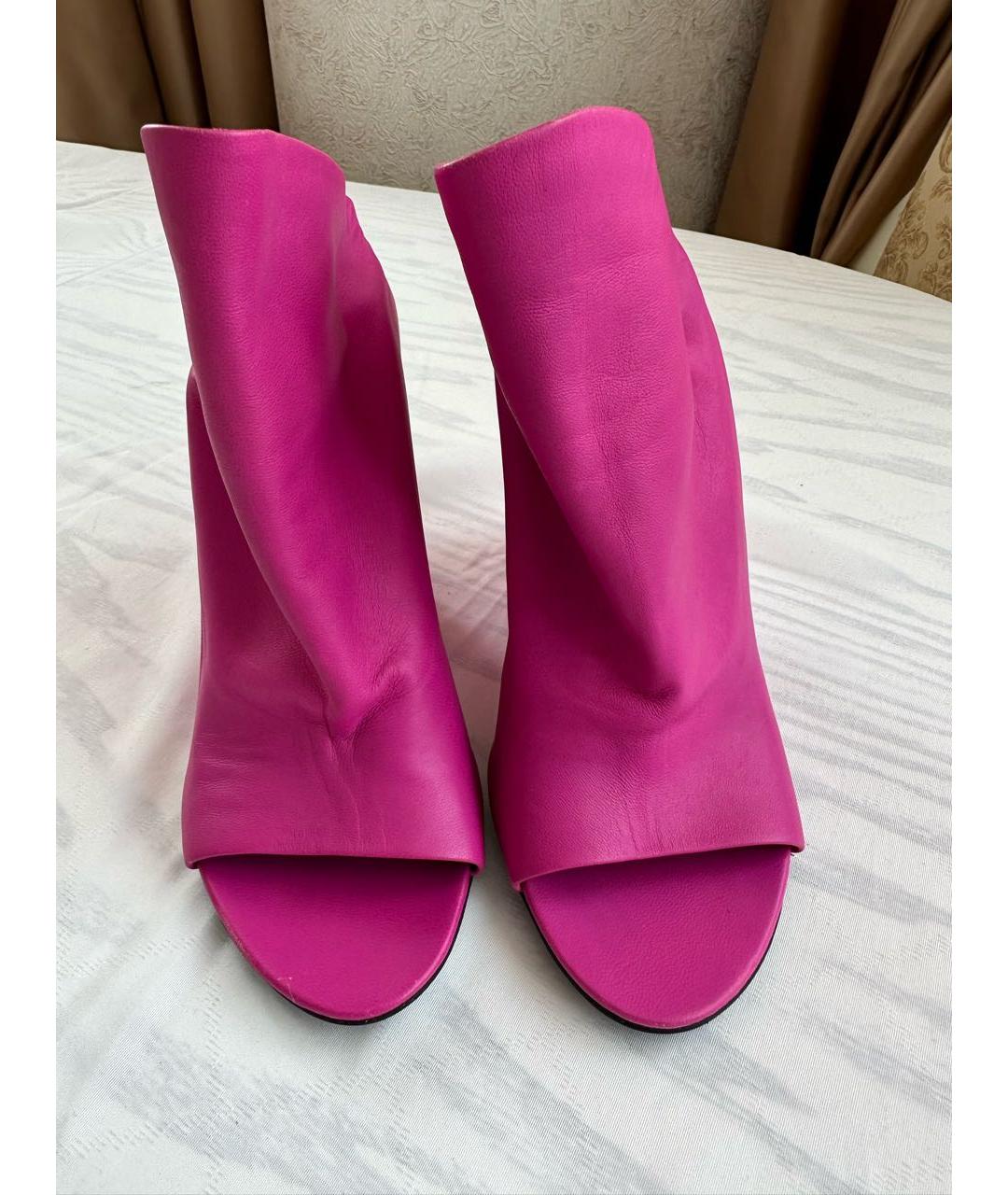 BALENCIAGA Фуксия кожаные босоножки, фото 2