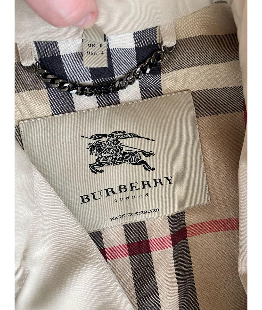 BURBERRY LONDON Бежевый тренч/плащ, фото 3