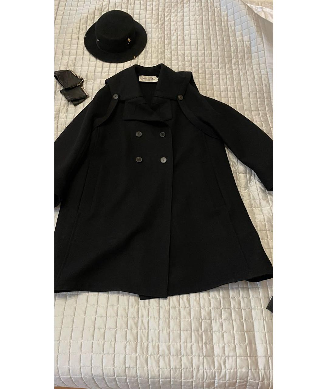 CHRISTIAN DIOR Черное шерстяное пальто, фото 8