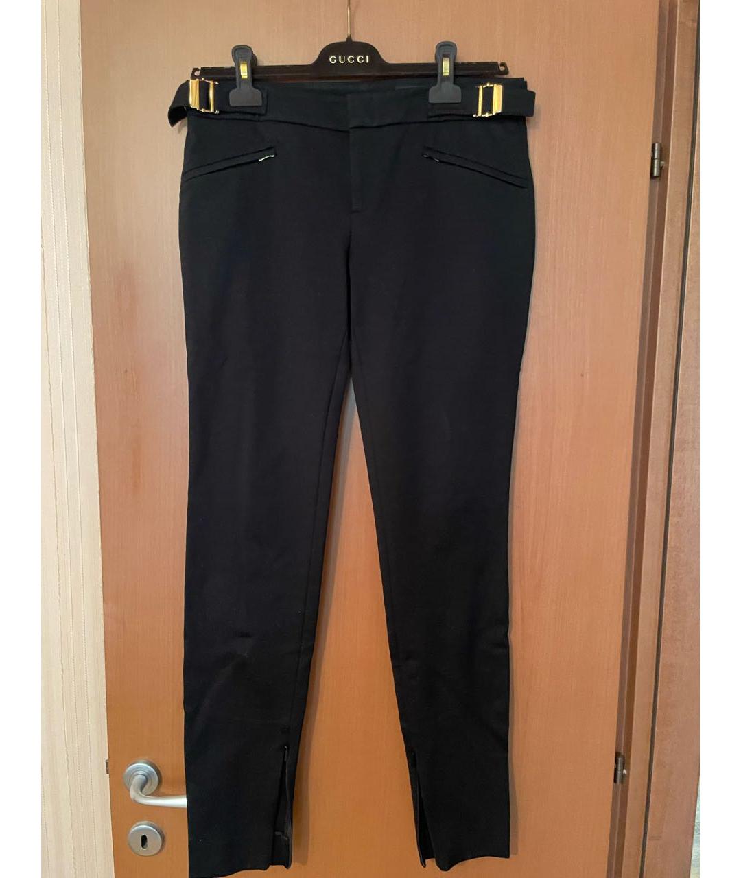 GUCCI Черные хлопко-эластановые брюки узкие, фото 8