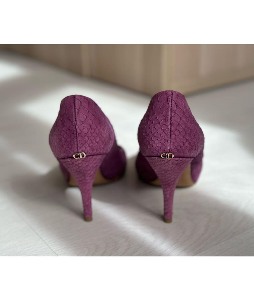 CHRISTIAN DIOR Фиолетовые кожаные туфли, фото 3