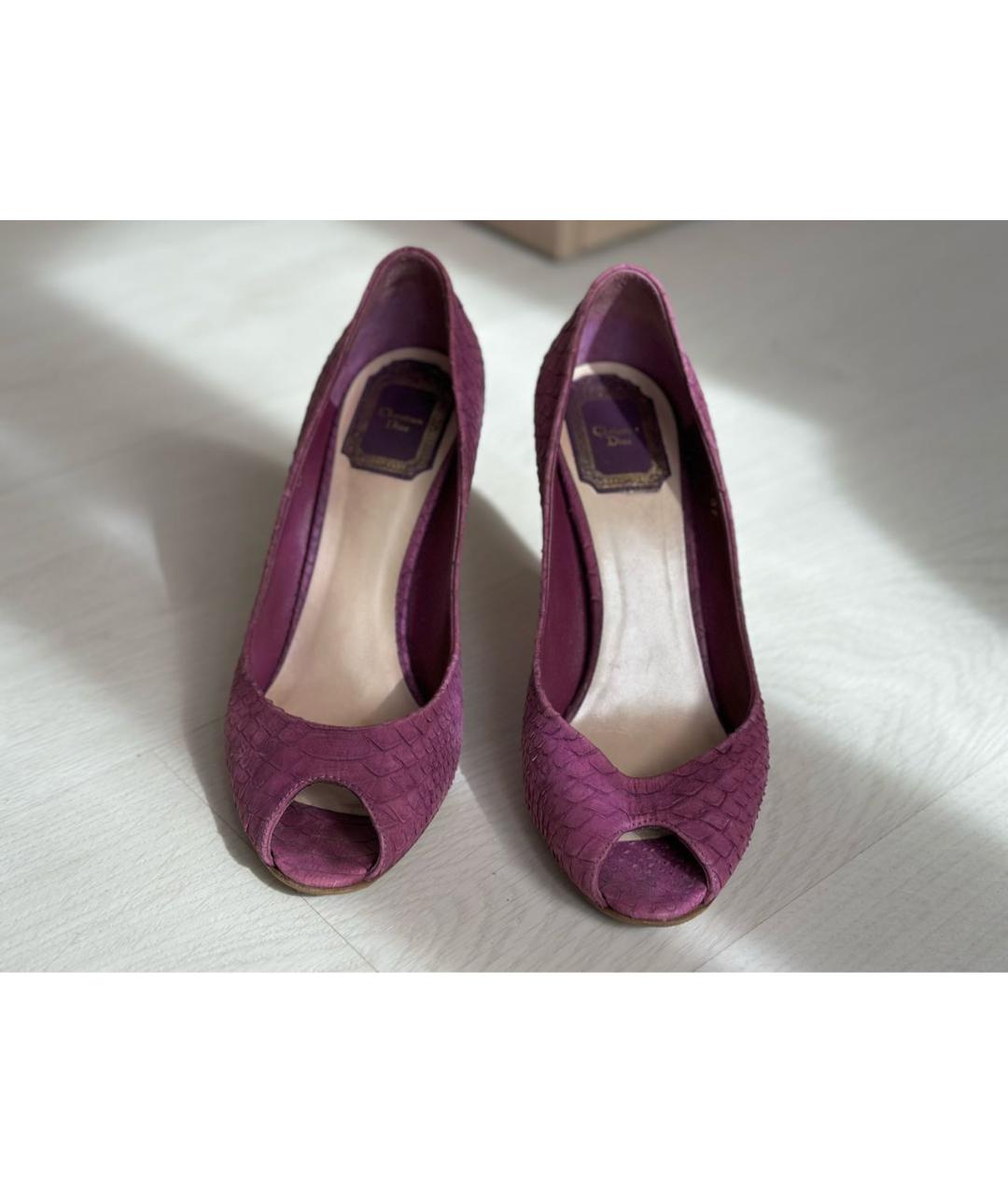 CHRISTIAN DIOR PRE-OWNED Фиолетовые кожаные туфли, фото 2