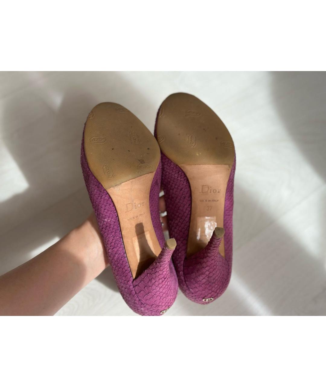 CHRISTIAN DIOR Фиолетовые кожаные туфли, фото 4