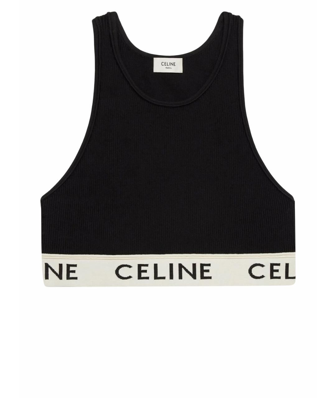 CELINE Черная хлопковая майка, фото 1