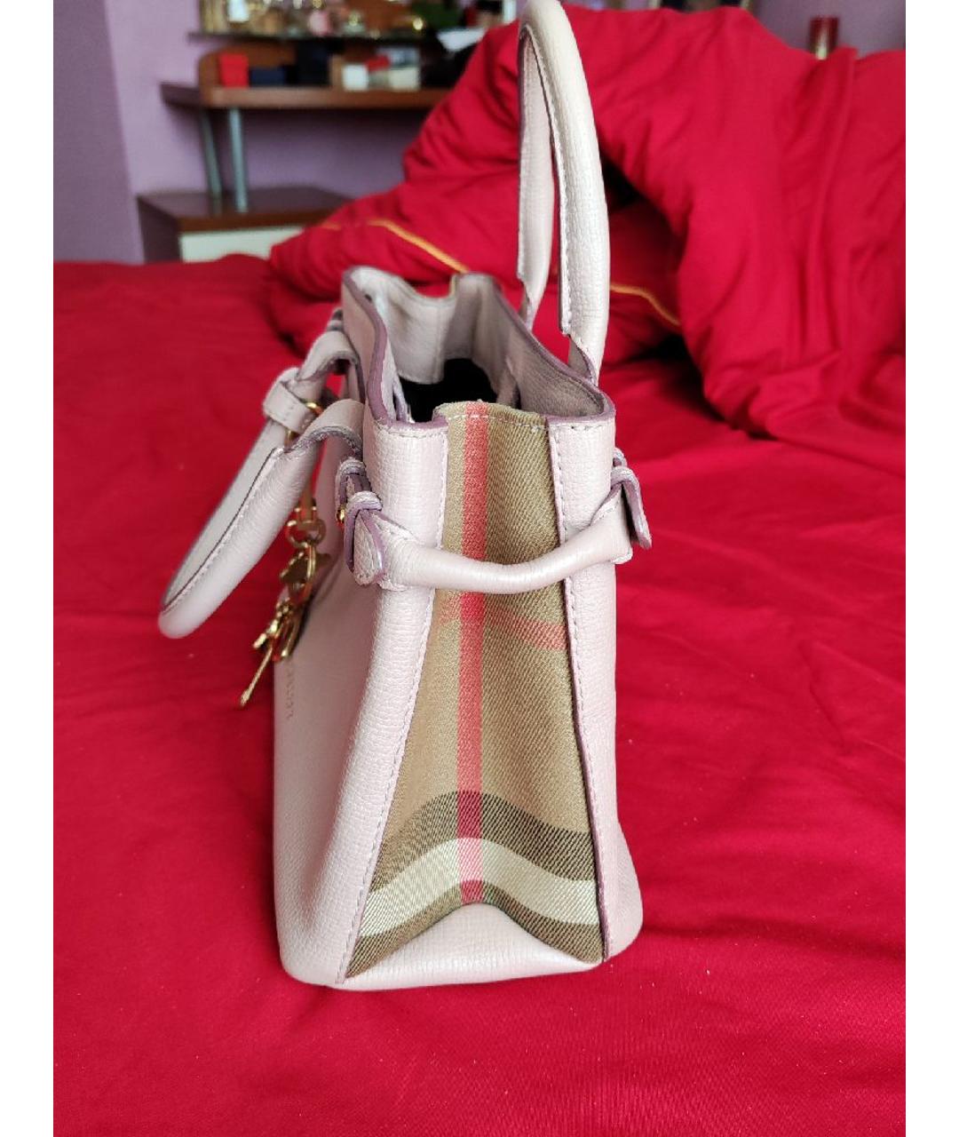 BURBERRY Кожаная сумка с короткими ручками, фото 6