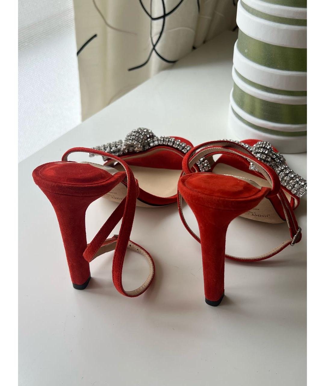 JIMMY CHOO Оранжевое замшевые босоножки, фото 5