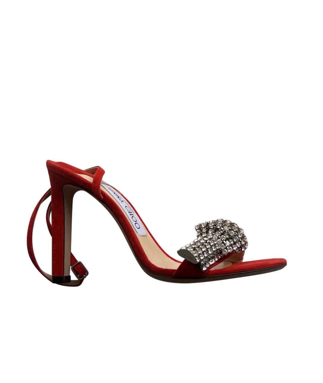 JIMMY CHOO Оранжевое замшевые босоножки, фото 1
