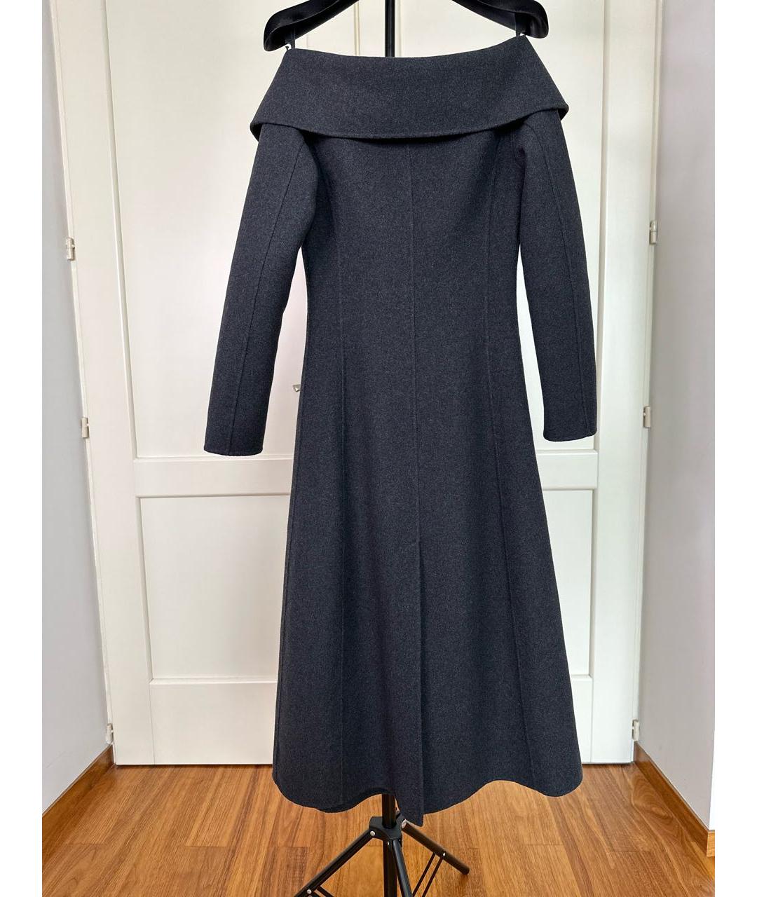 CHRISTIAN DIOR Антрацитовое шерстяное пальто, фото 2