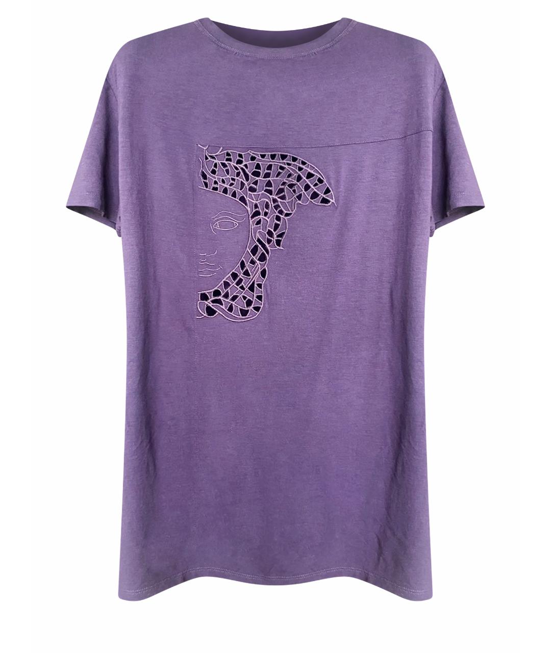VERSACE COLLECTION Фиолетовая вискозная футболка, фото 1