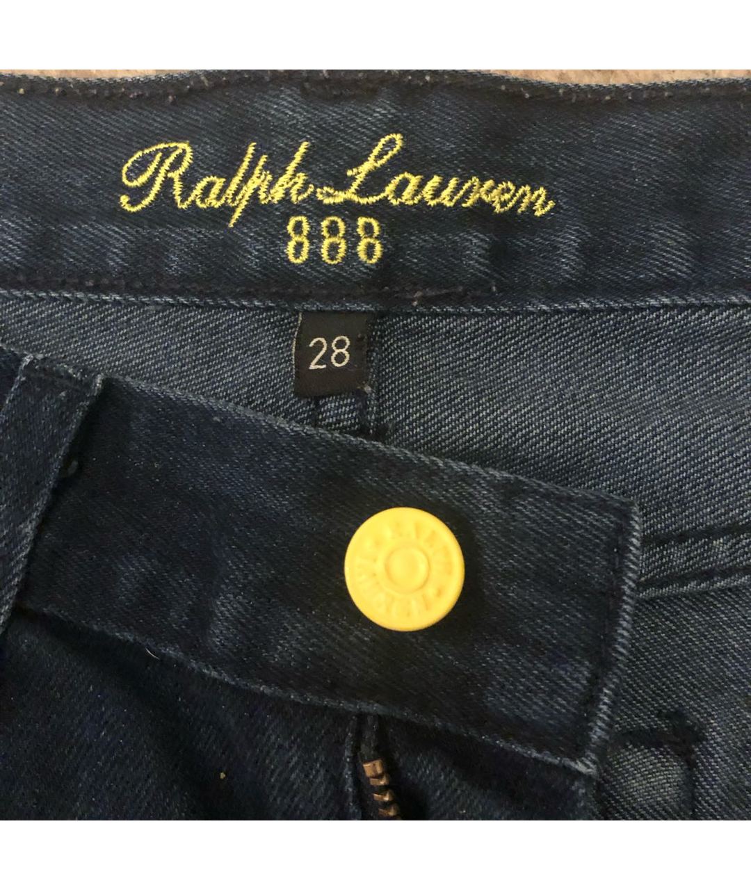 RALPH LAUREN Темно-синие хлопковые прямые джинсы, фото 3