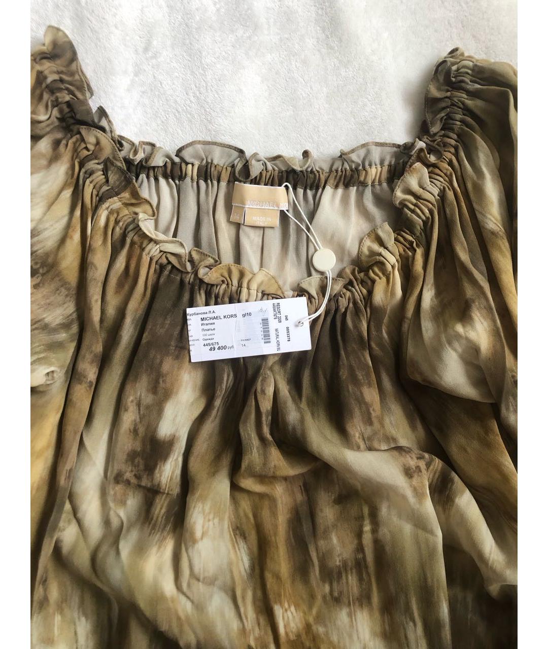 MICHAEL KORS Мульти шелковое повседневное платье, фото 8