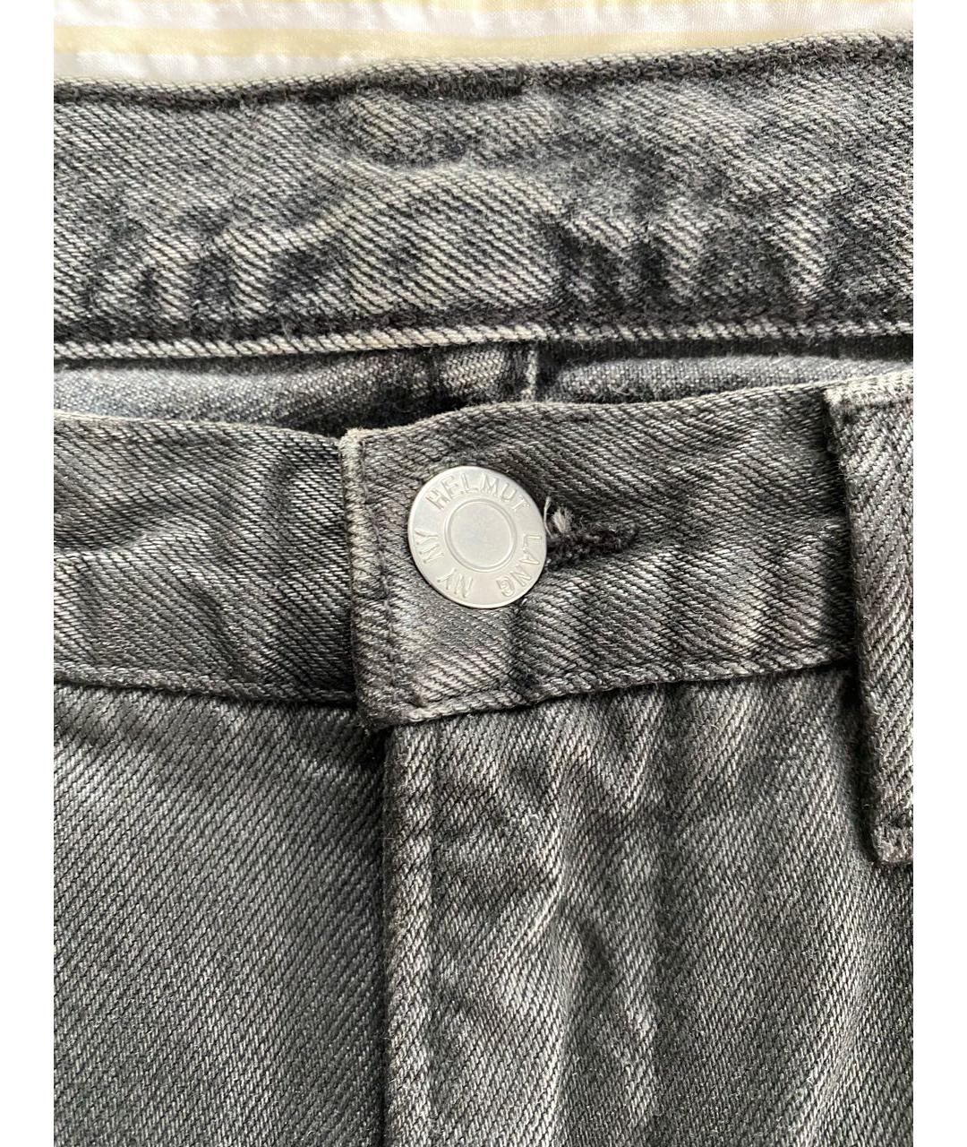 HELMUT LANG Антрацитовые хлопковые джинсы, фото 4