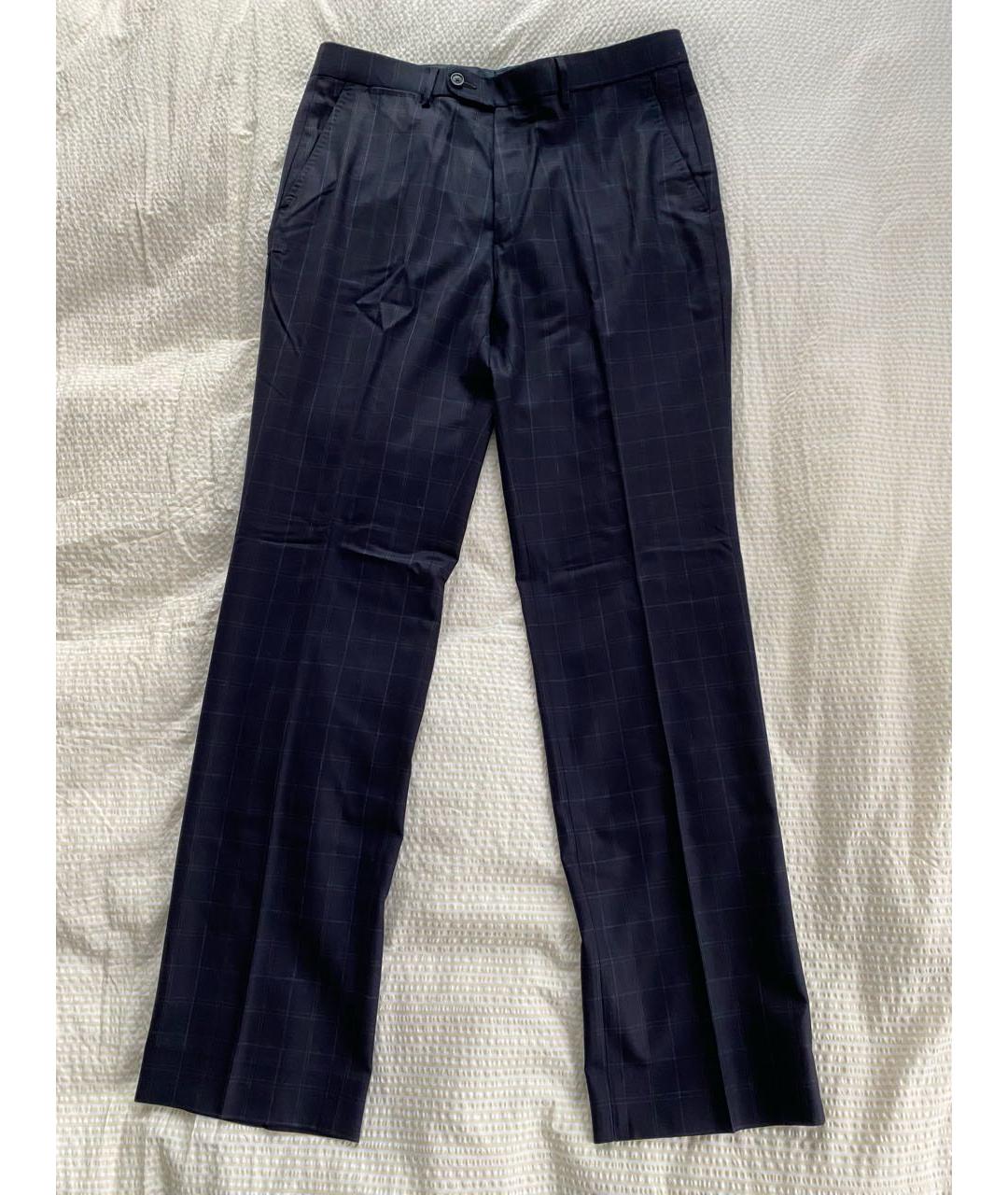 CH CAROLINA HERRERA Темно-синие шерстяные повседневные брюки, фото 5