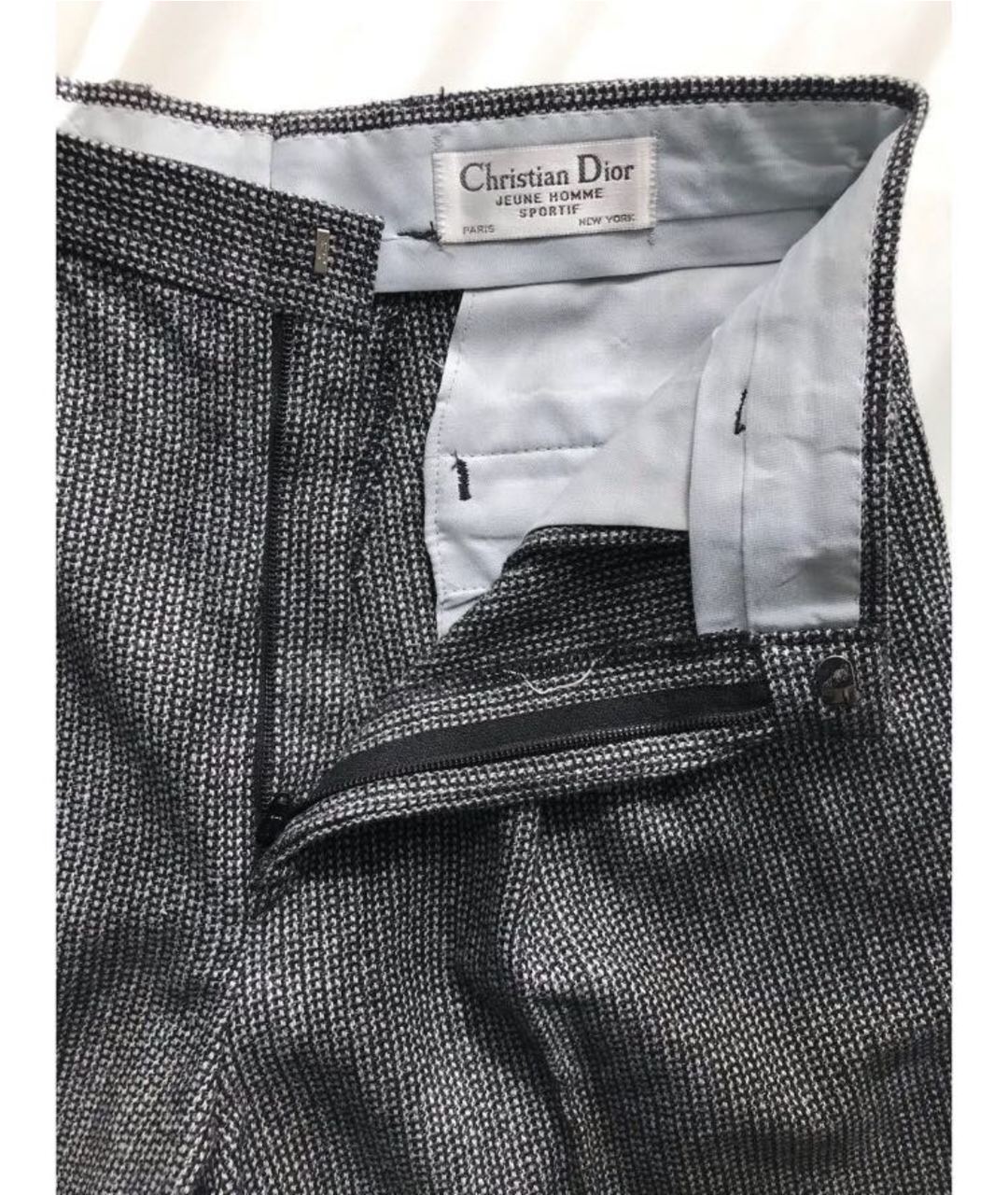 CHRISTIAN DIOR PRE-OWNED Антрацитовые шерстяные прямые брюки, фото 2