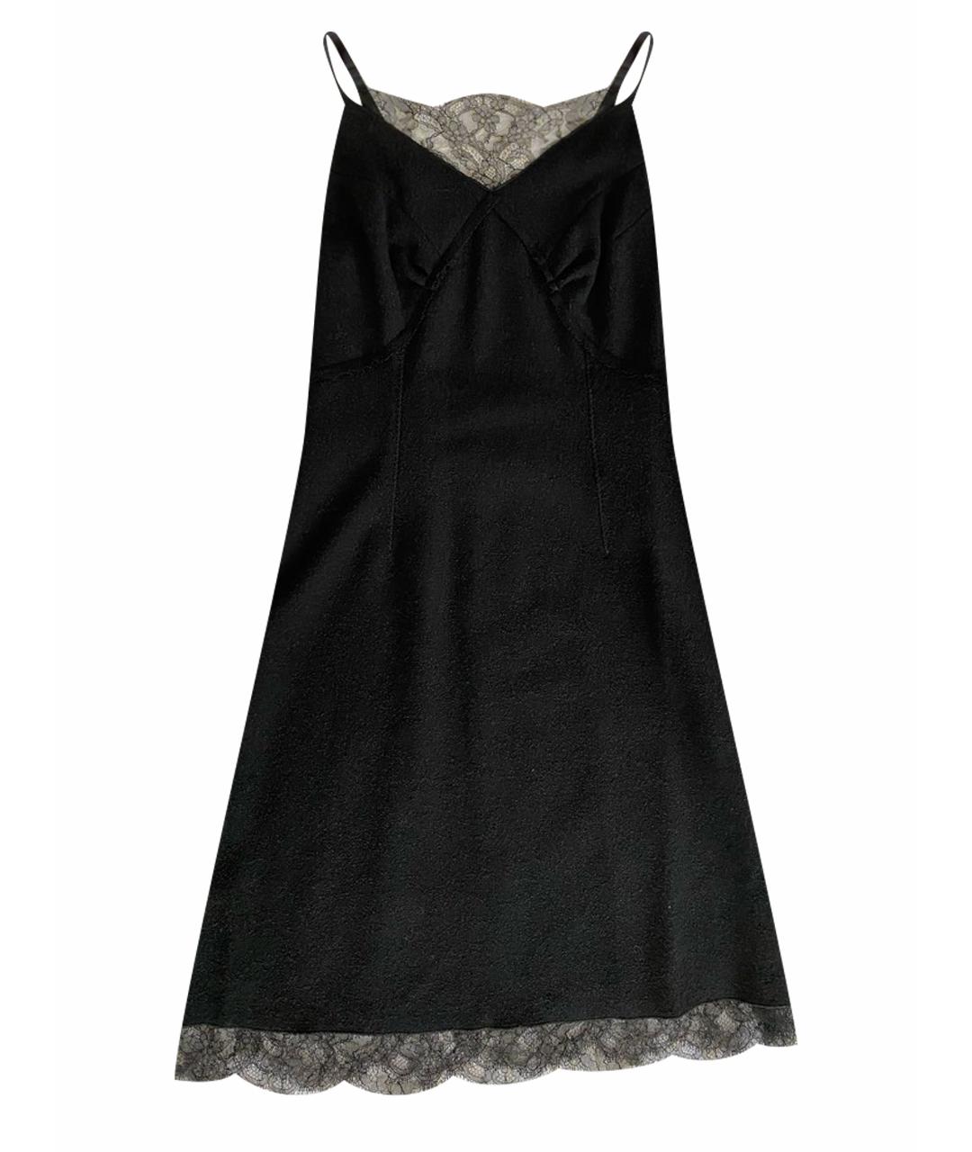 NINA RICCI Черное шерстяное коктейльное платье, фото 1