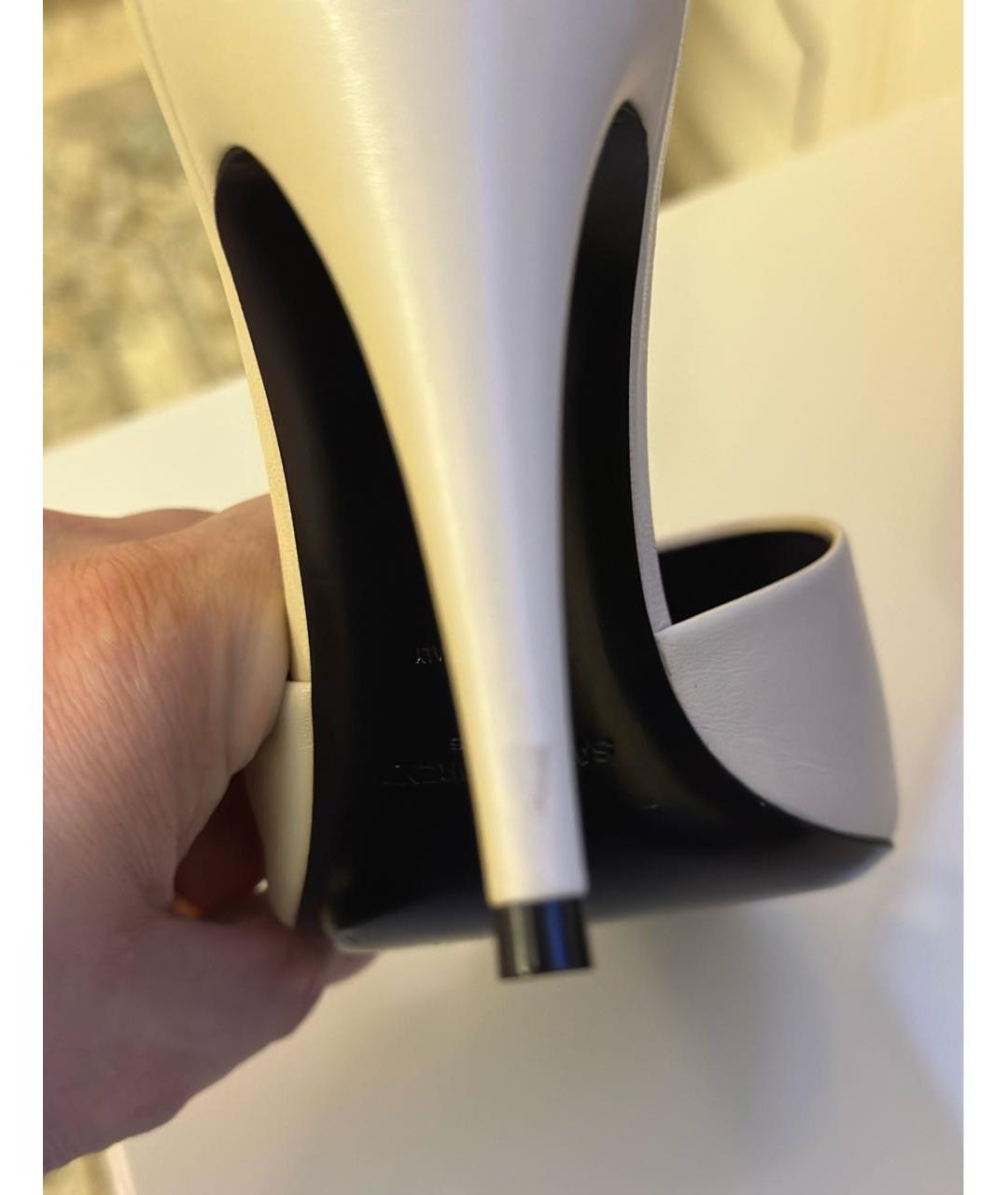 SAINT LAURENT Белые кожаные мюли, фото 8