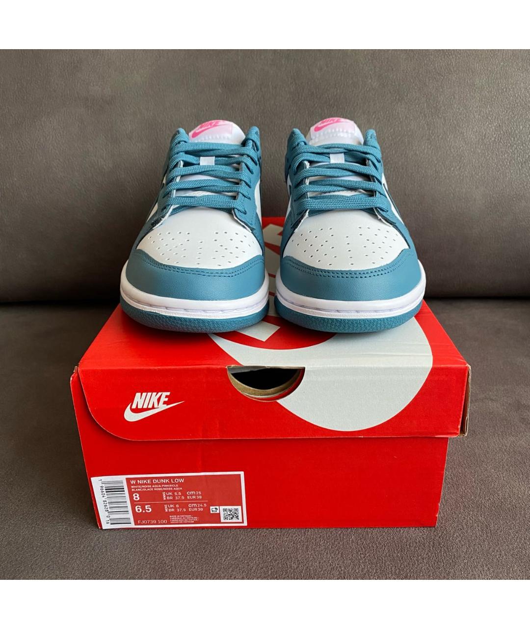 NIKE Голубые кожаные кроссовки, фото 2