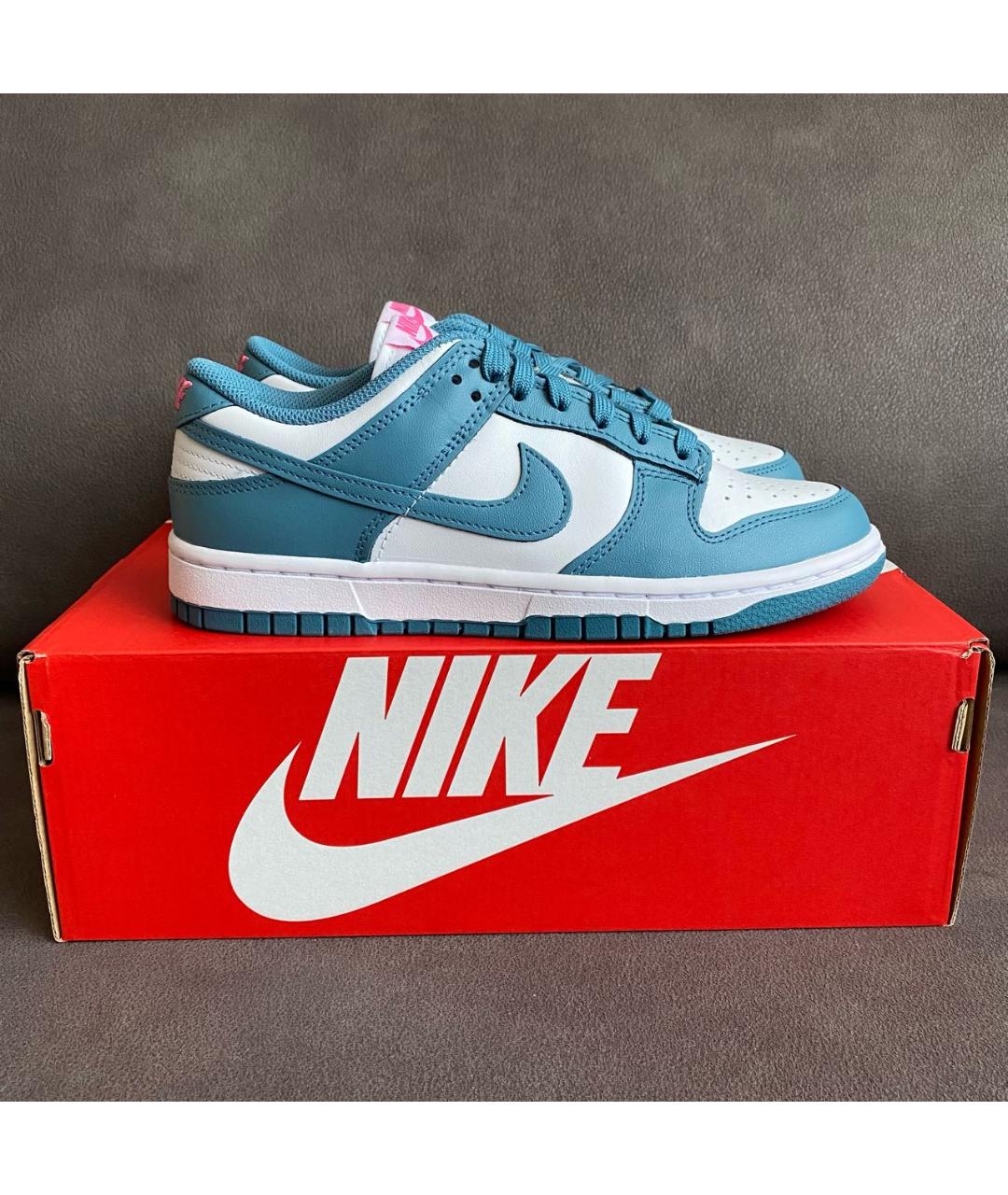 NIKE Голубые кожаные кроссовки, фото 4