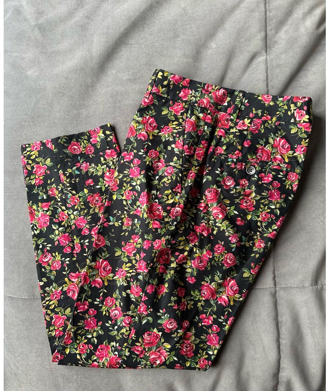 DOLCE&GABBANA Мульти хлопковые брюки узкие, фото 8