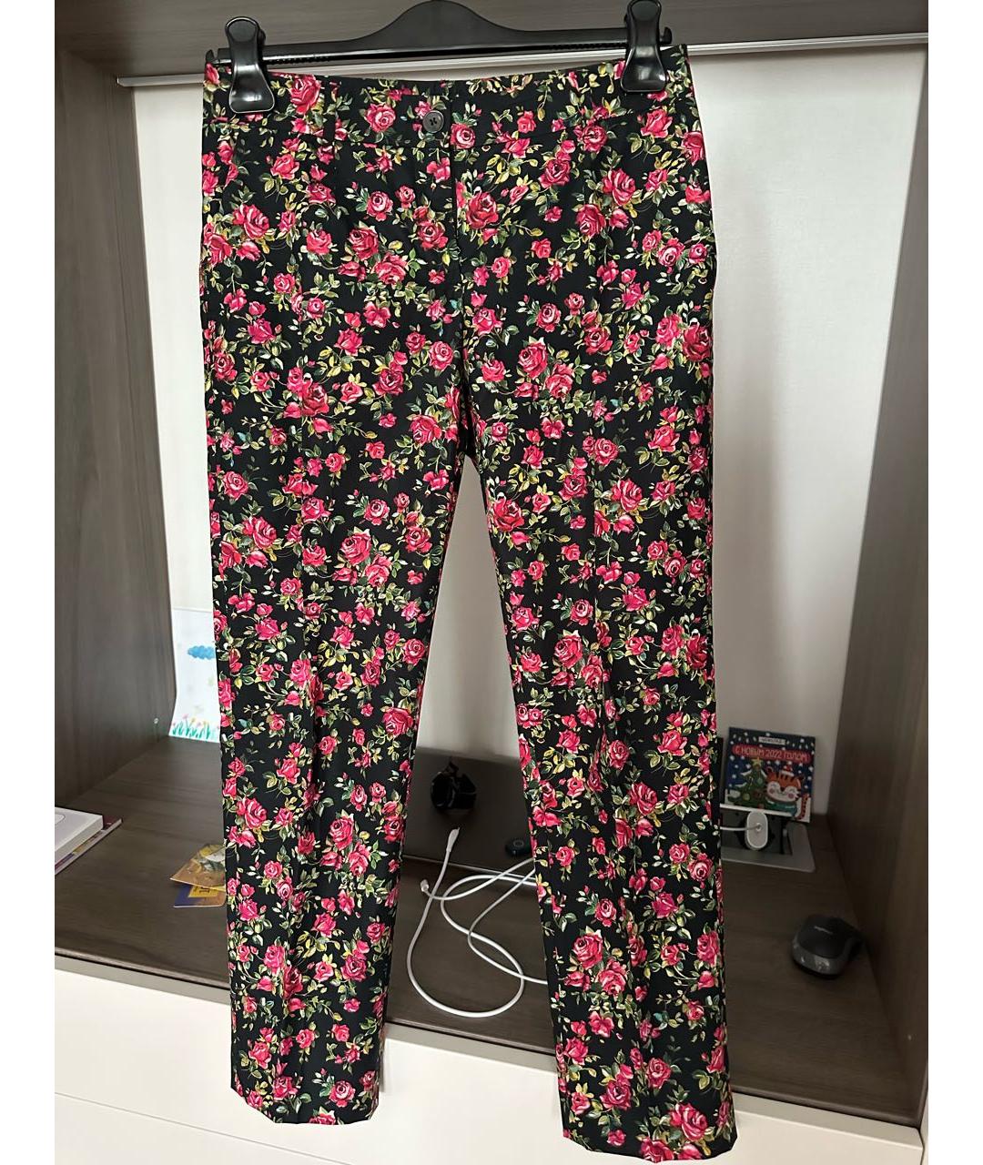 DOLCE&GABBANA Мульти хлопковые брюки узкие, фото 9