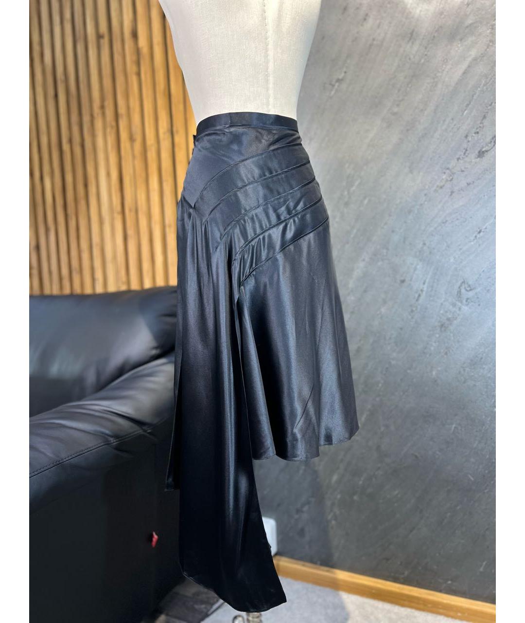 MARC JACOBS Черная шелковая юбка миди, фото 2