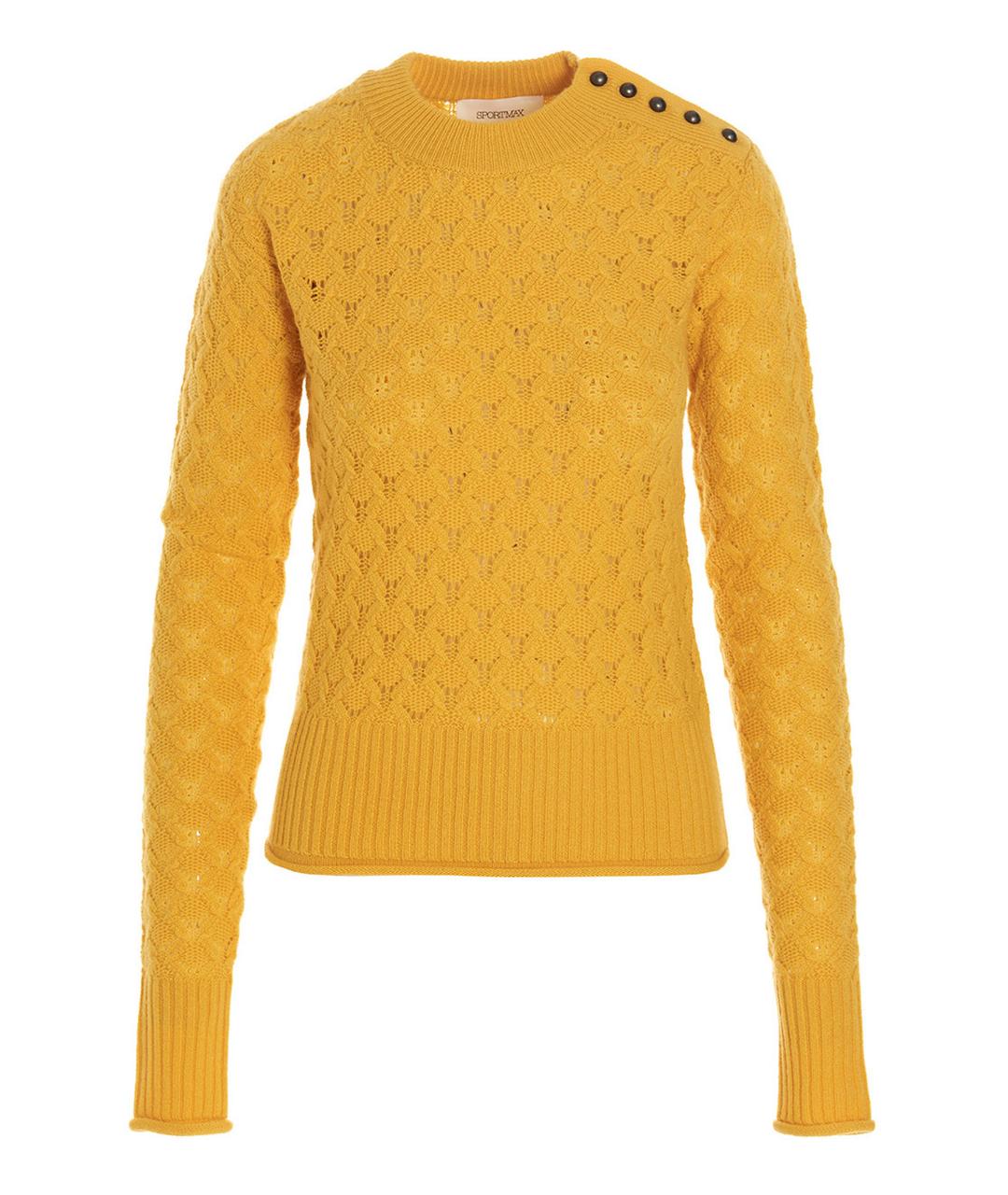 SPORTMAX Желтый шерстяной джемпер / свитер, фото 1