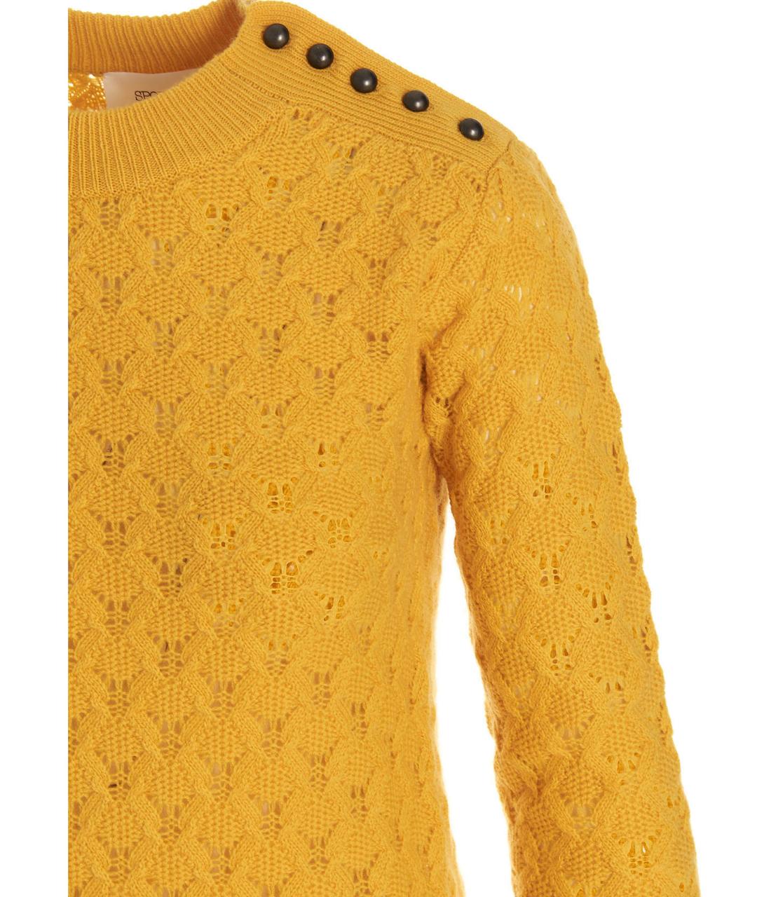SPORTMAX Желтый шерстяной джемпер / свитер, фото 3