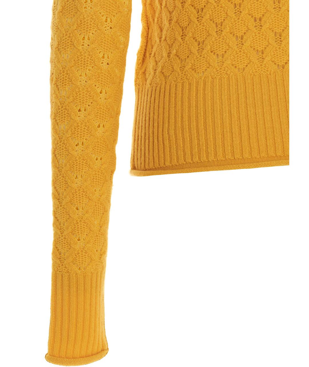 SPORTMAX Желтый шерстяной джемпер / свитер, фото 4