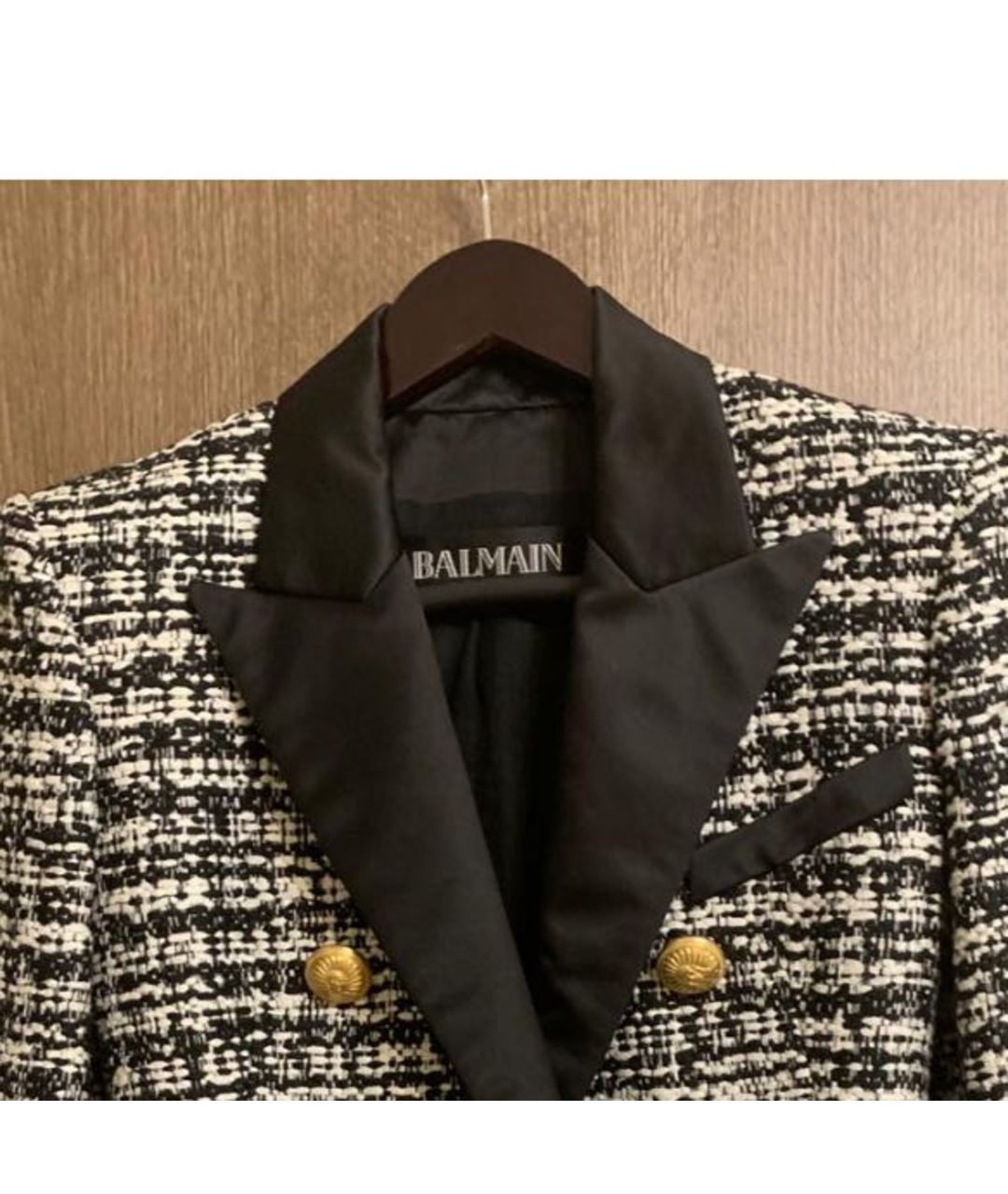 BALMAIN Черный твидовый жакет/пиджак, фото 3