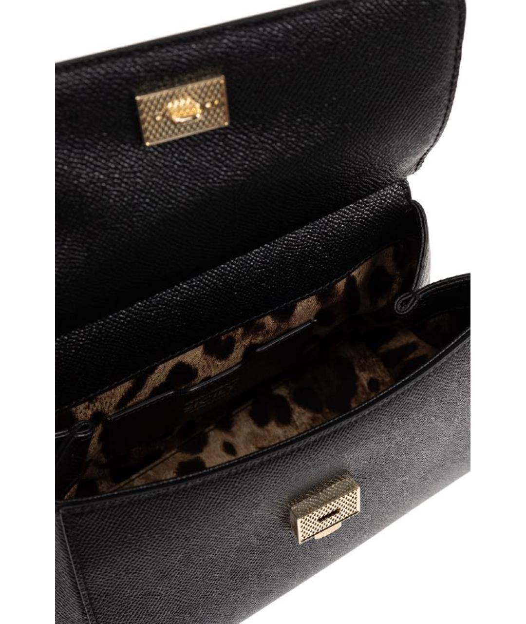 DOLCE&GABBANA Черная кожаная сумка через плечо, фото 4