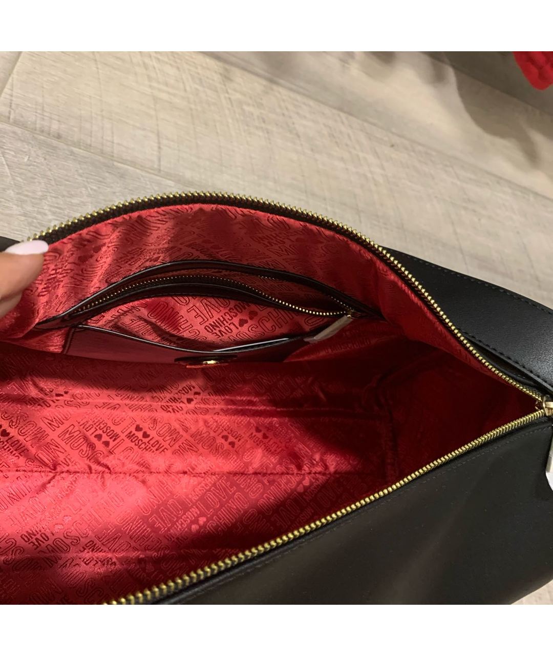 LOVE MOSCHINO Черная дорожная/спортивная сумка из искусственной кожи, фото 4