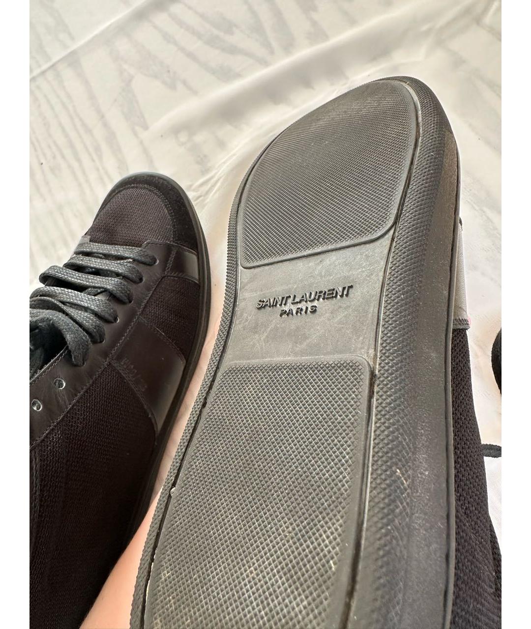 SAINT LAURENT Черные кожаные кеды, фото 4