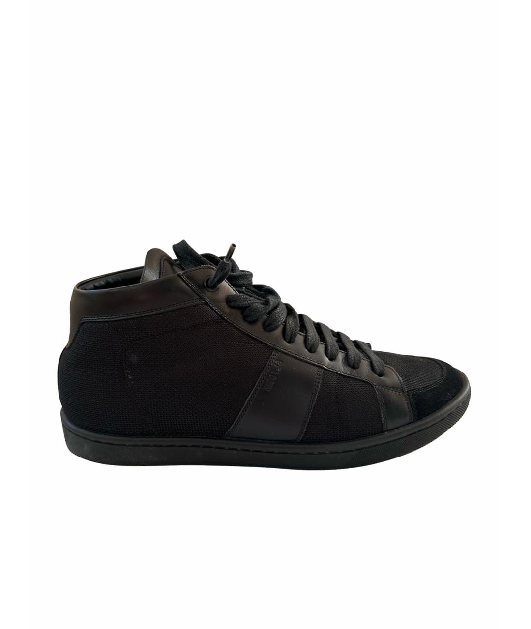 SAINT LAURENT Черные кожаные кеды, фото 1
