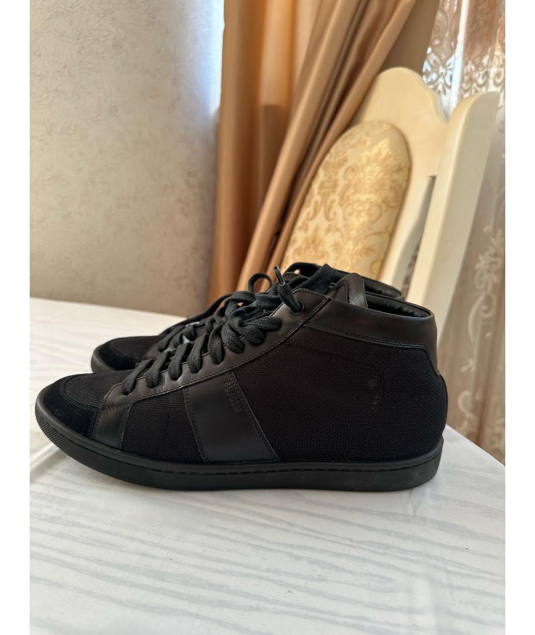 SAINT LAURENT Черные кожаные кеды, фото 9