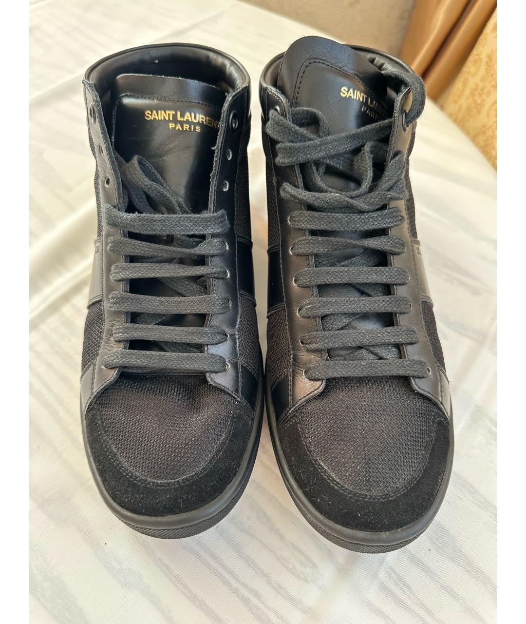 SAINT LAURENT Черные кожаные кеды, фото 3