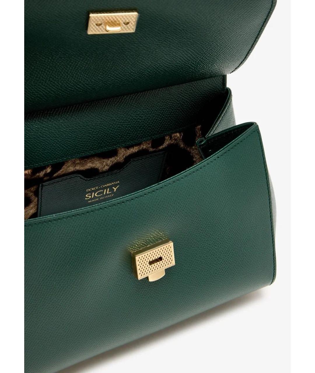 DOLCE&GABBANA Зеленая кожаная сумка через плечо, фото 4