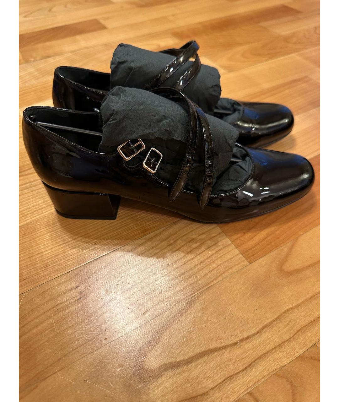 SAINT LAURENT Черные туфли из лакированной кожи, фото 9