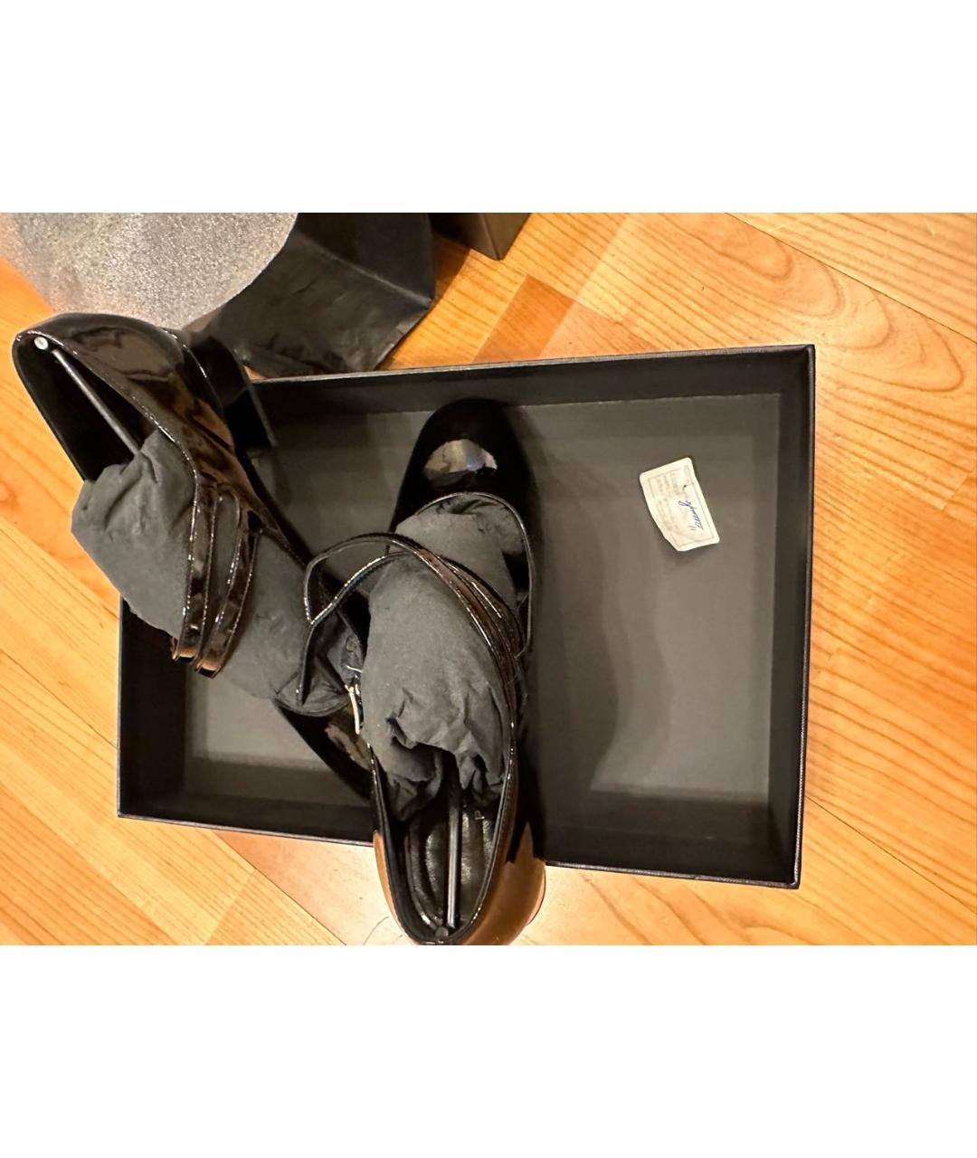 SAINT LAURENT Черные туфли из лакированной кожи, фото 7