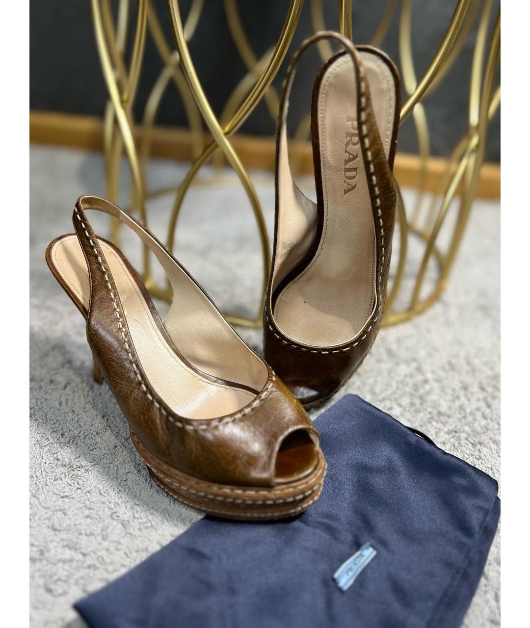 PRADA Кожаные босоножки, фото 3