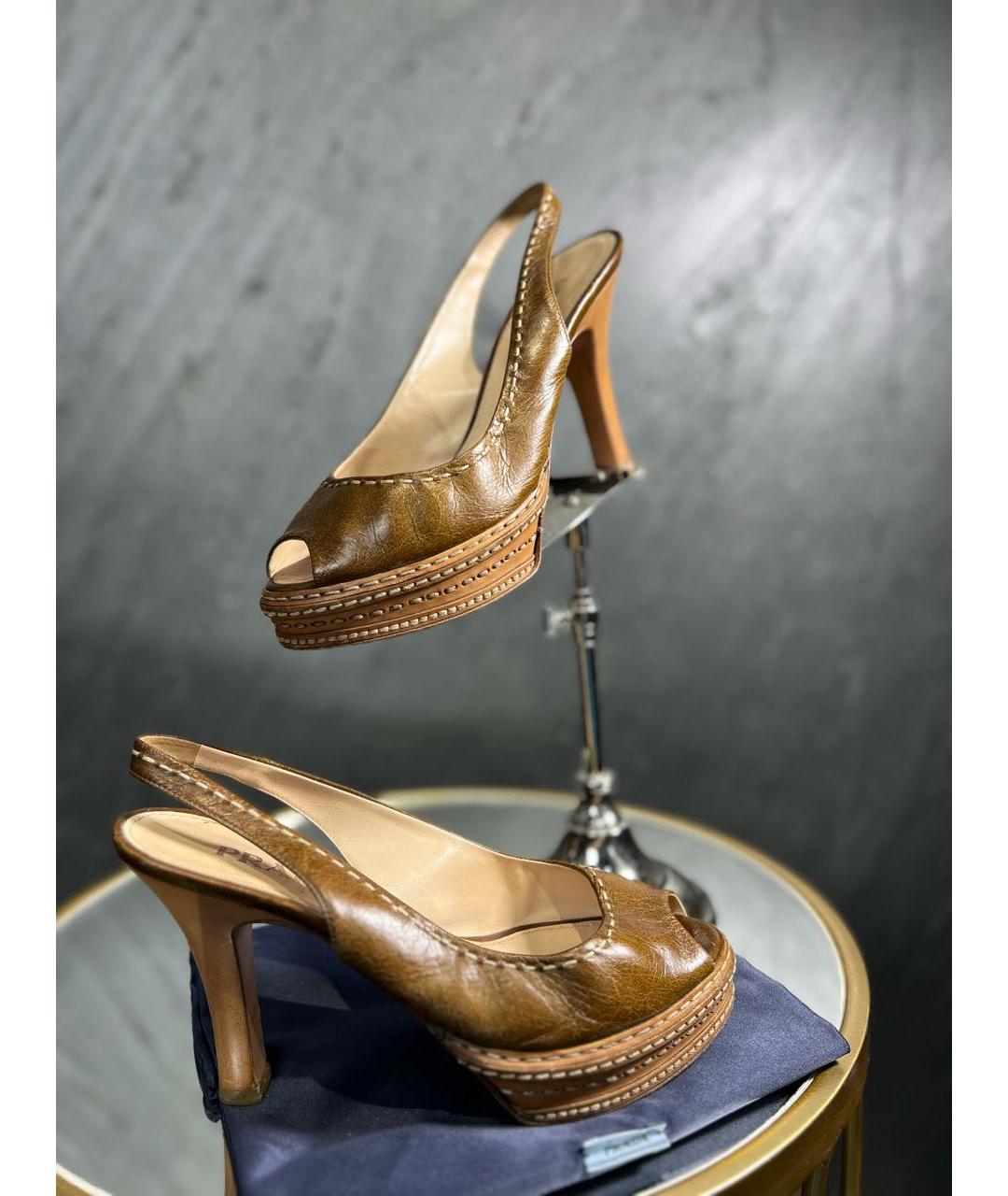 PRADA Кожаные босоножки, фото 6