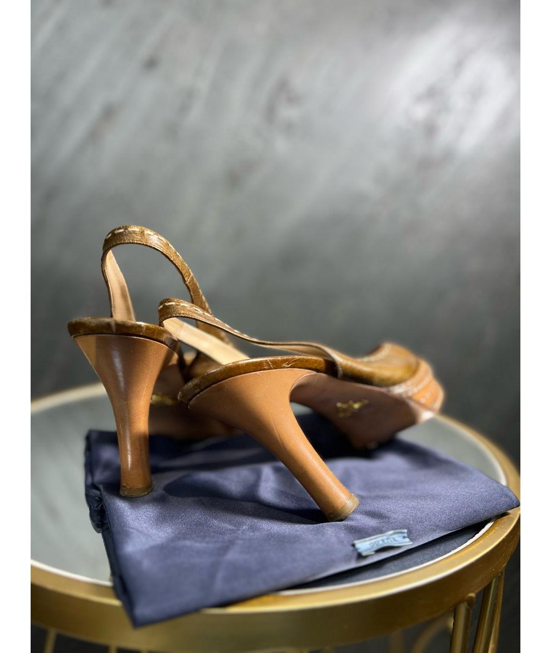 PRADA Кожаные босоножки, фото 2