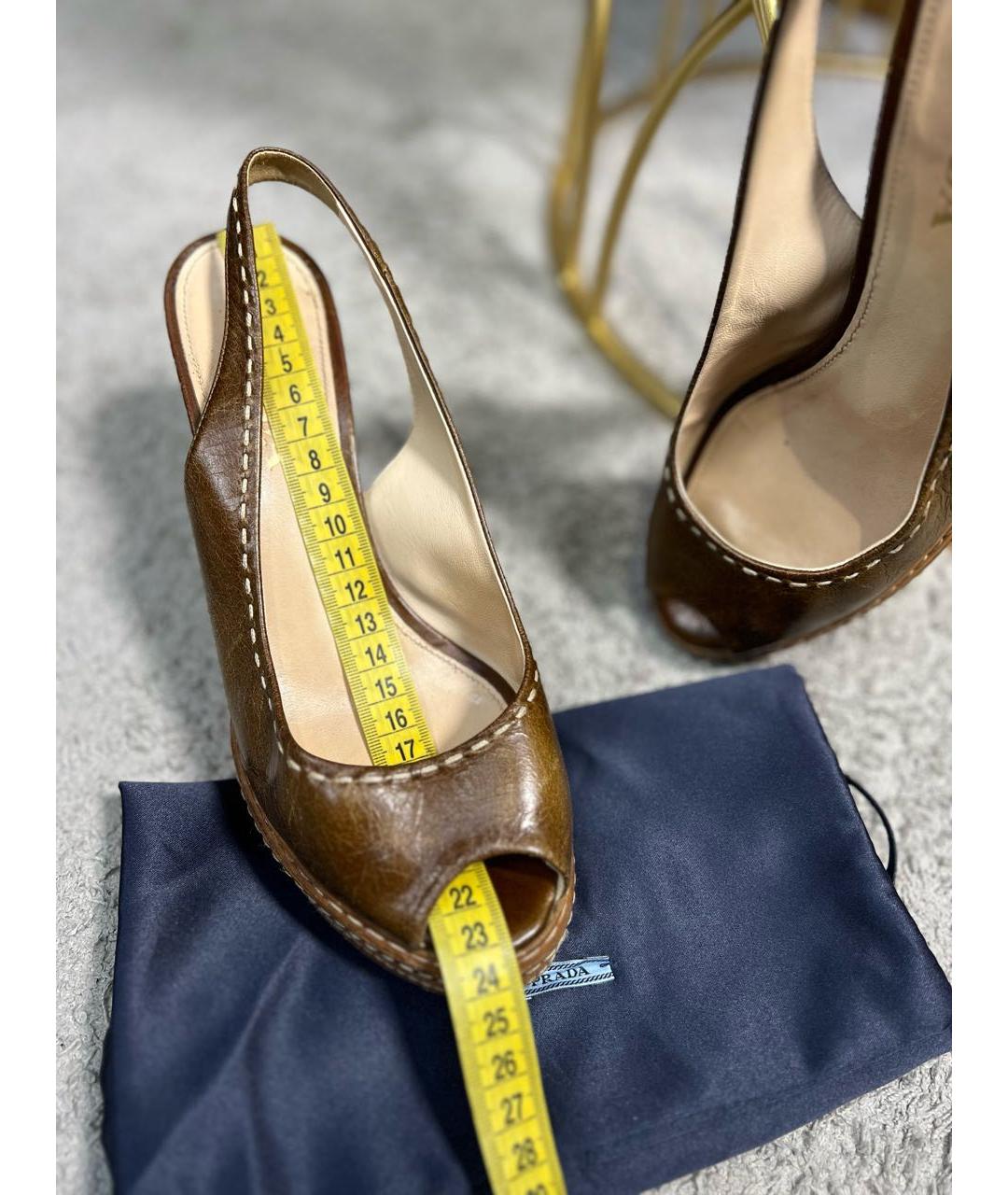PRADA Кожаные босоножки, фото 5