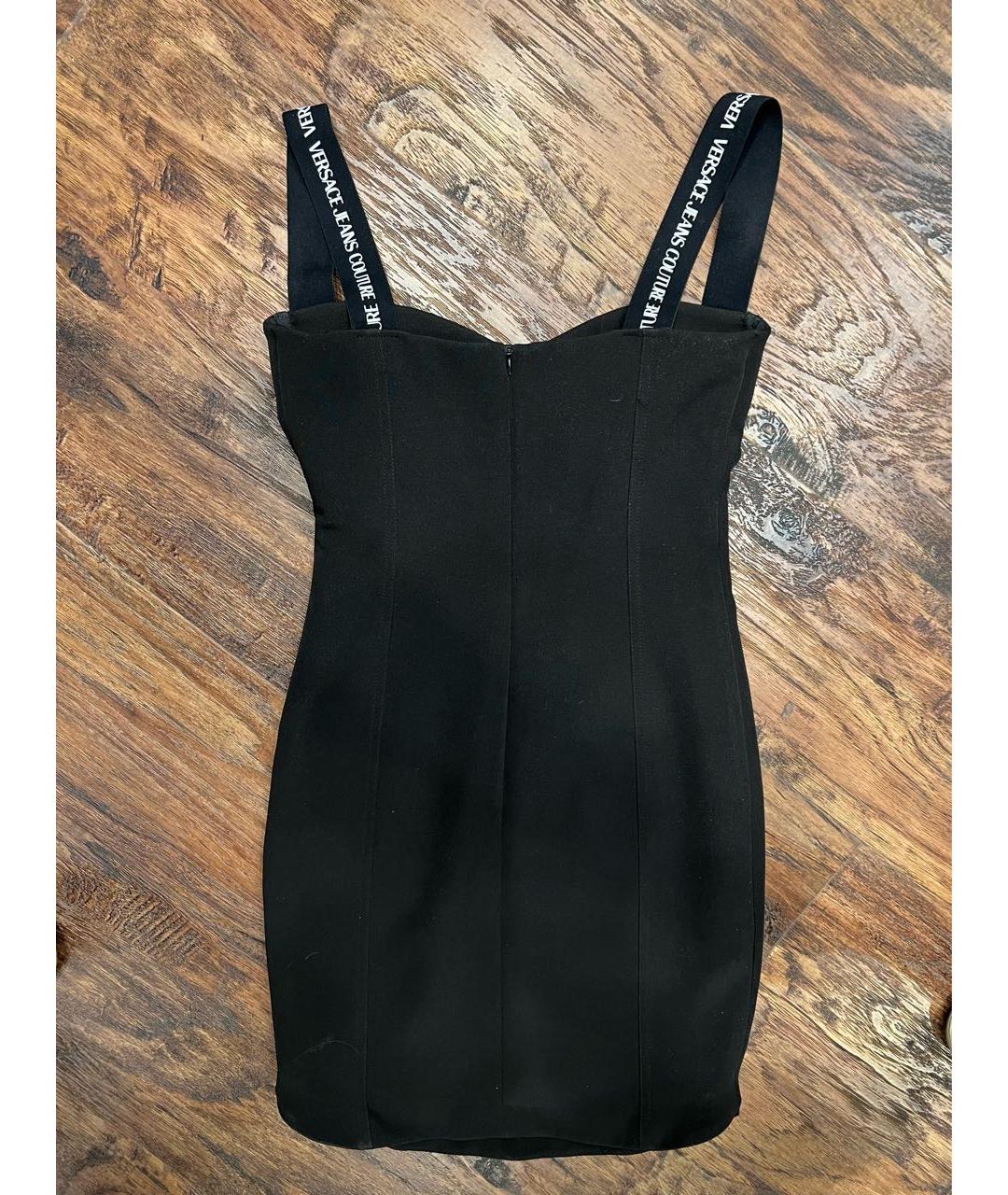 VERSACE JEANS COUTURE Черное полиэстеровое коктейльное платье, фото 2