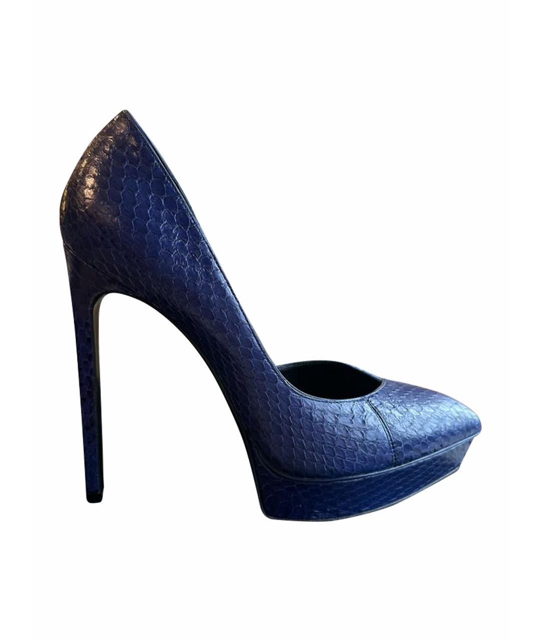 SAINT LAURENT Синие туфли из экзотической кожи, фото 1