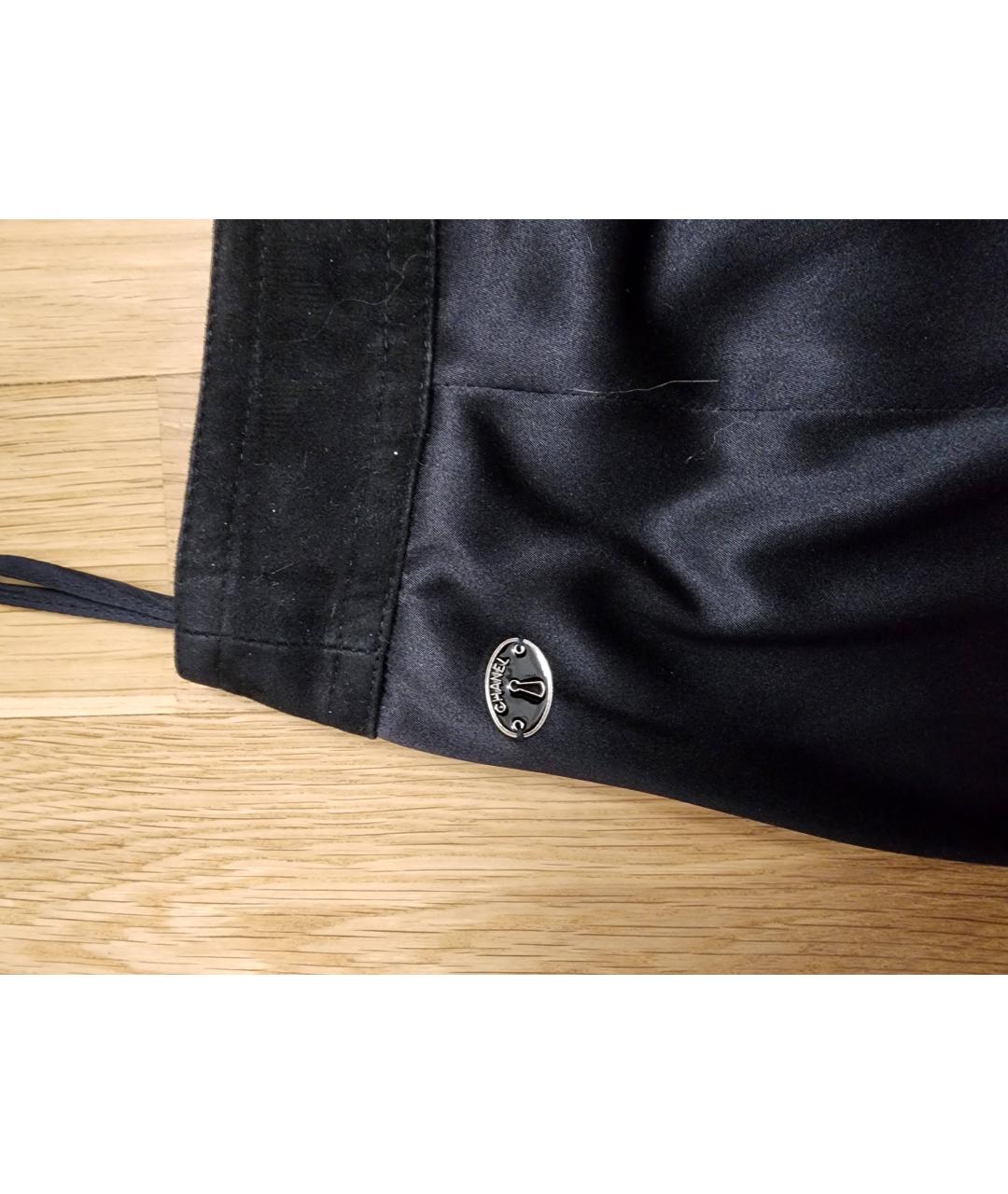 CHANEL PRE-OWNED Черная шелковая юбка миди, фото 2