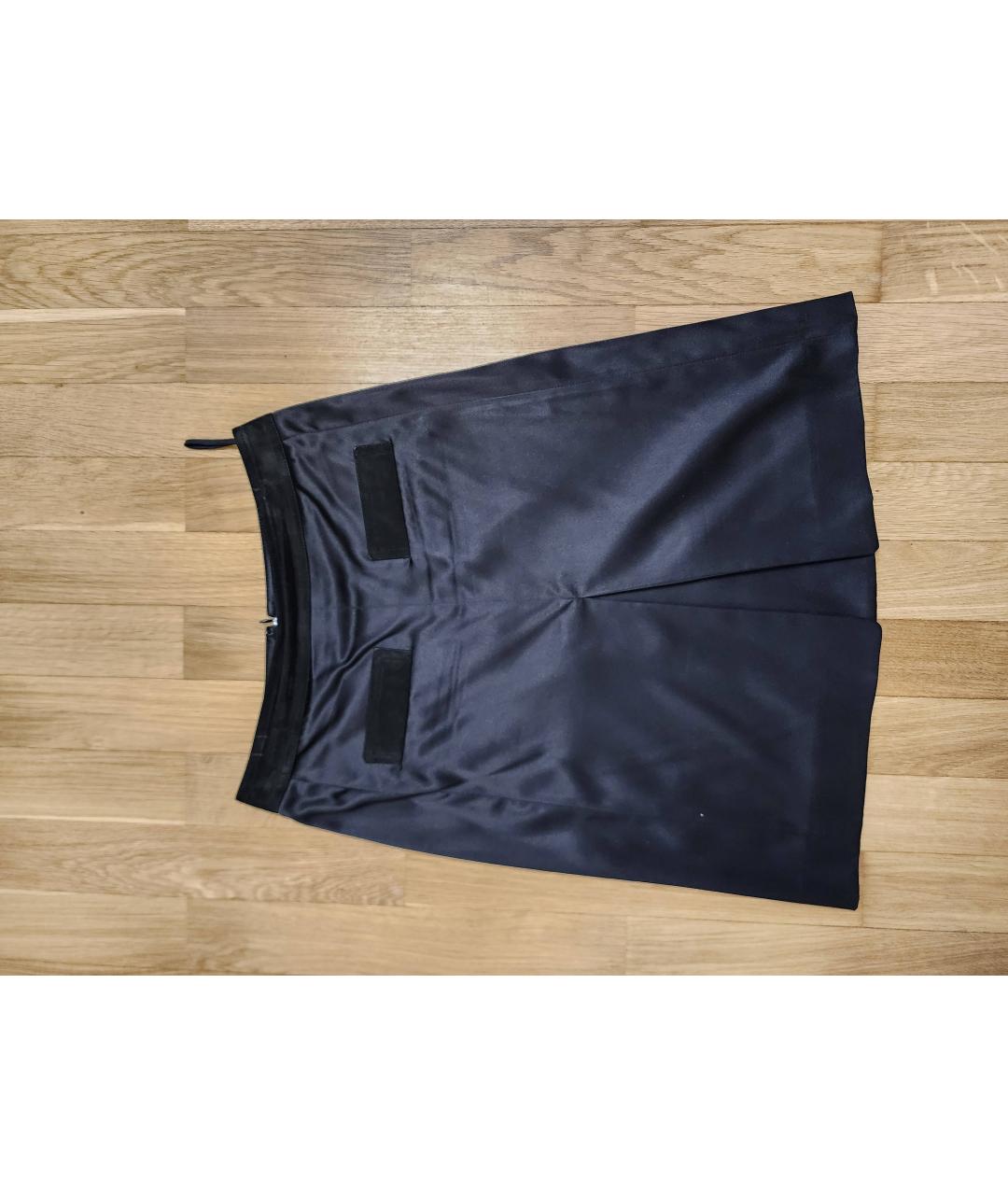 CHANEL PRE-OWNED Черная шелковая юбка миди, фото 8