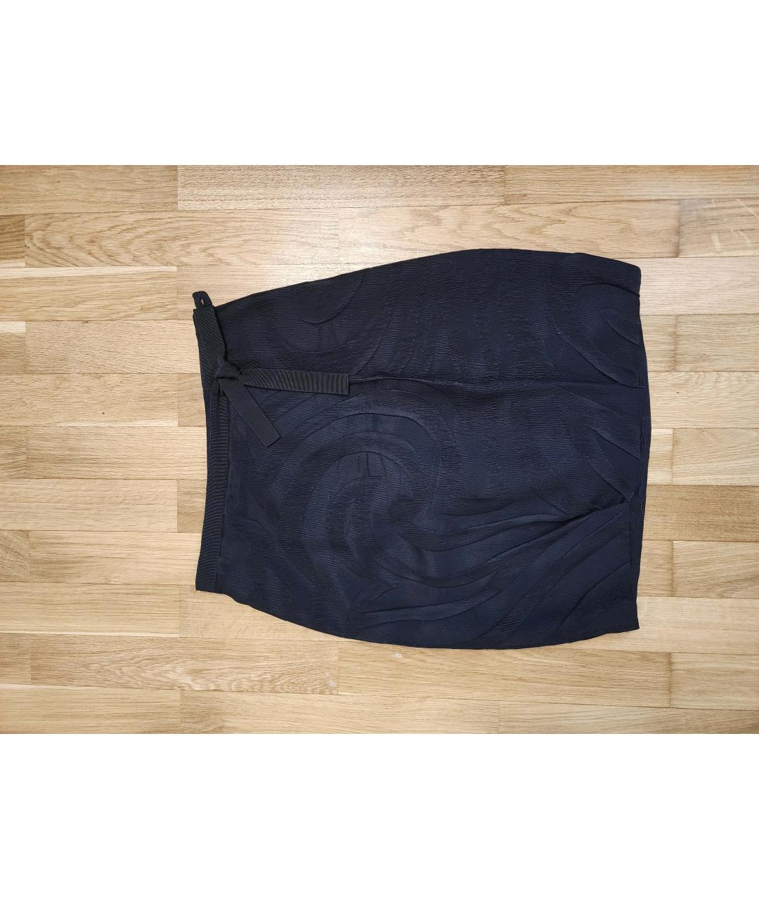 GIORGIO ARMANI Черная шелковая юбка мини, фото 9