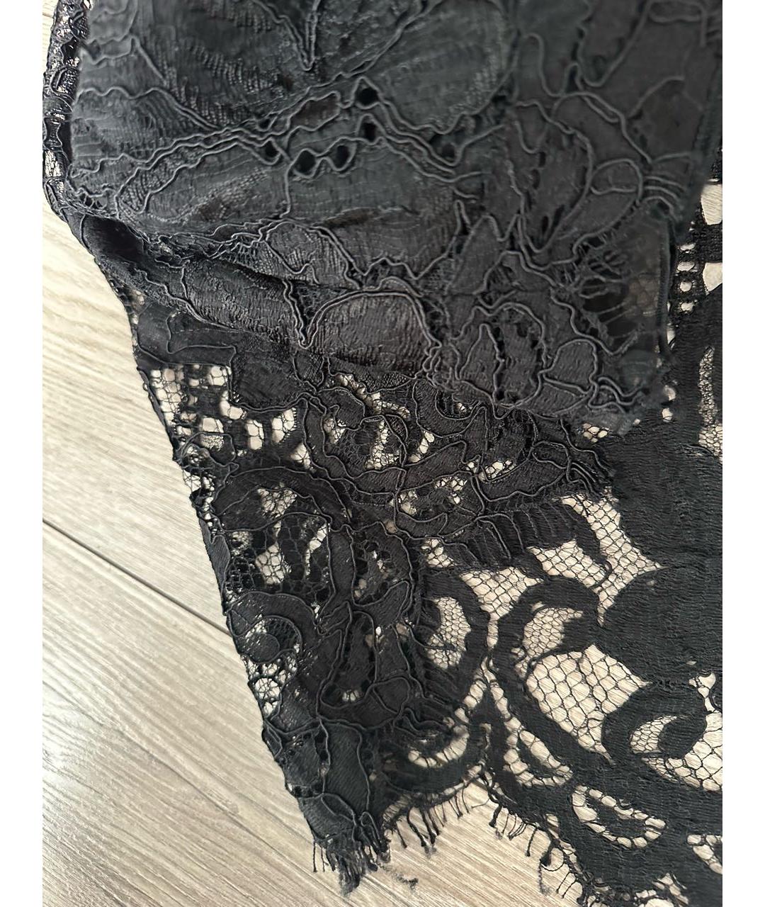 DOLCE&GABBANA Черная кружевная юбка макси, фото 5